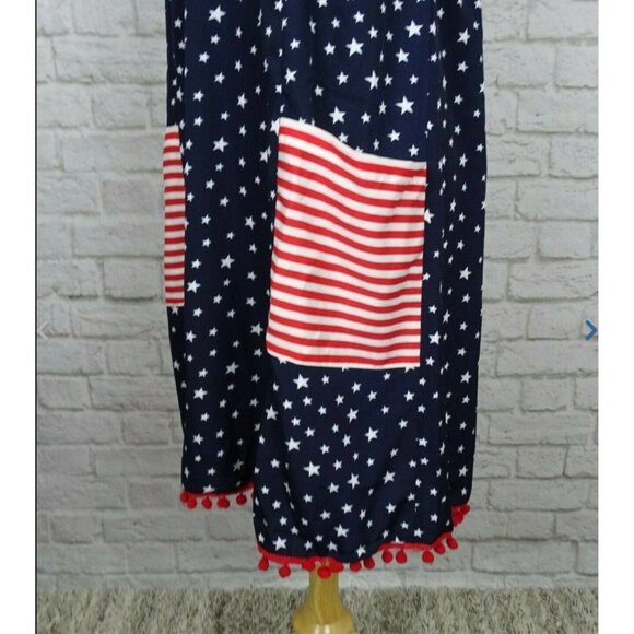 America & Beyond Americana Cover-up Dress Swimwear Beach Stars Size M - Picture 5 of 11